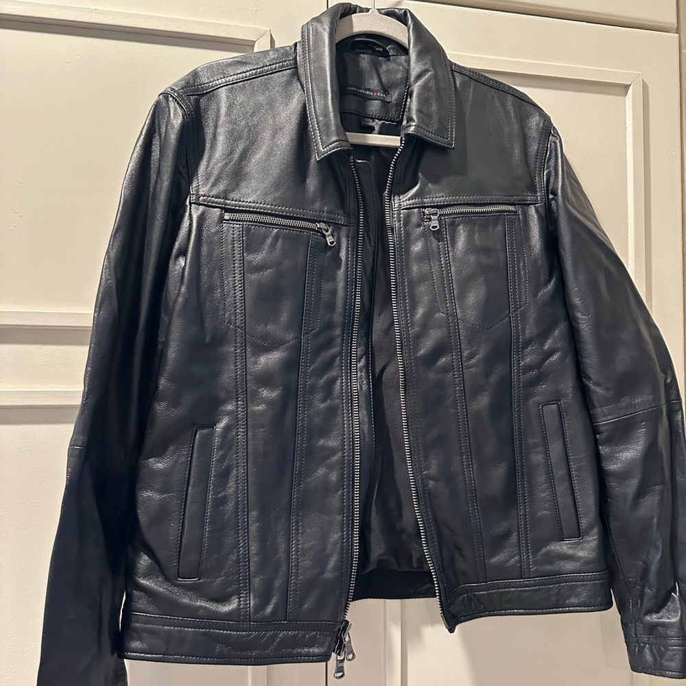 John varvatos men’s leather jacket originally $800